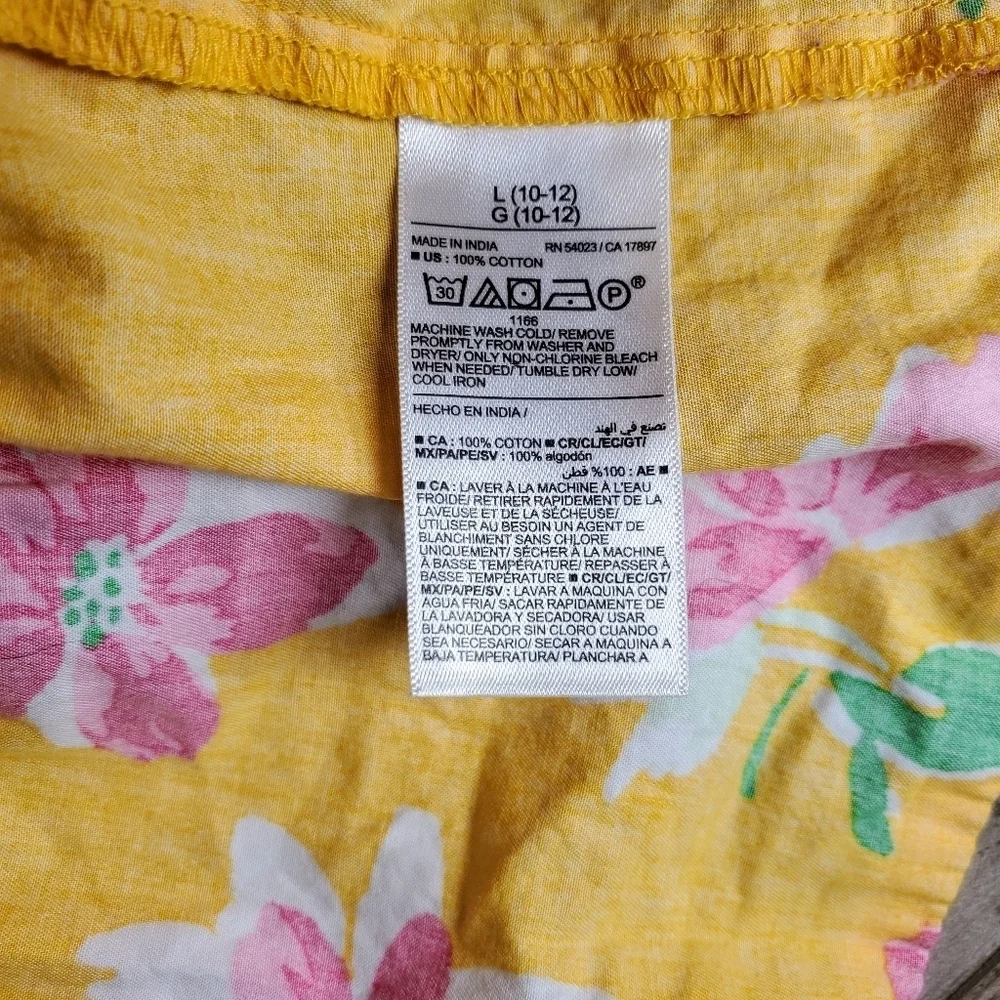 Old Navy Printed Sleeveless Ruffled-Hem Girls Dress Size Large 10/12 Yellow